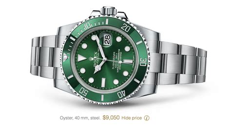 Rolex website with prices